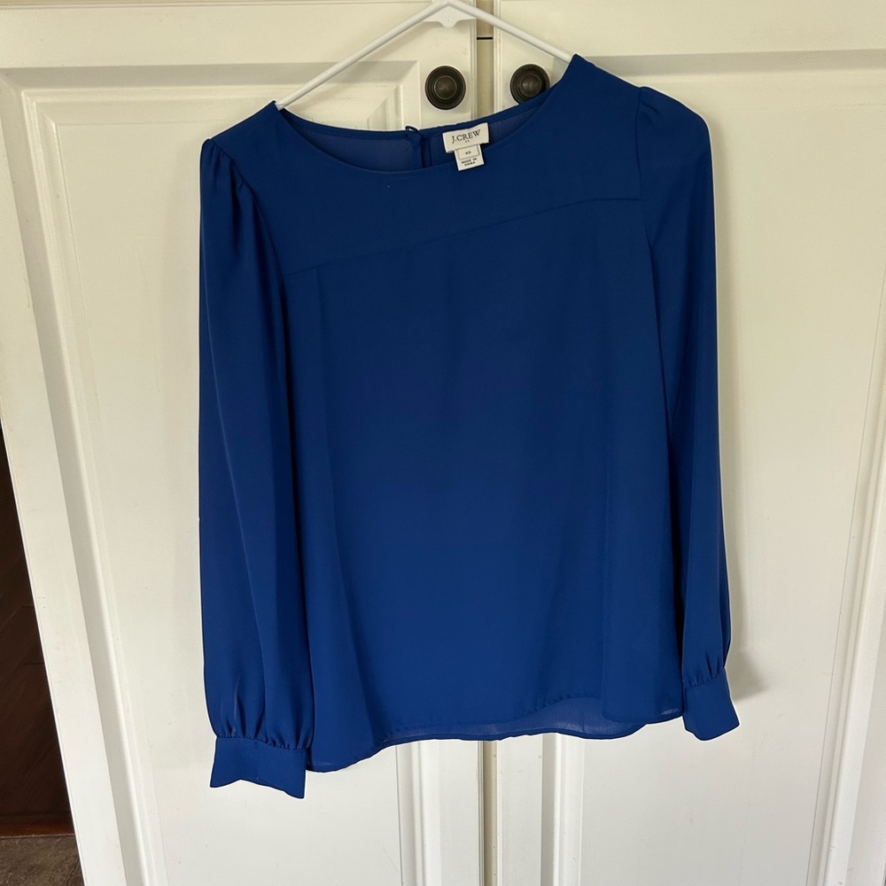 J. Crew Women's Royal Blue Blouse Beautiful for work or fun